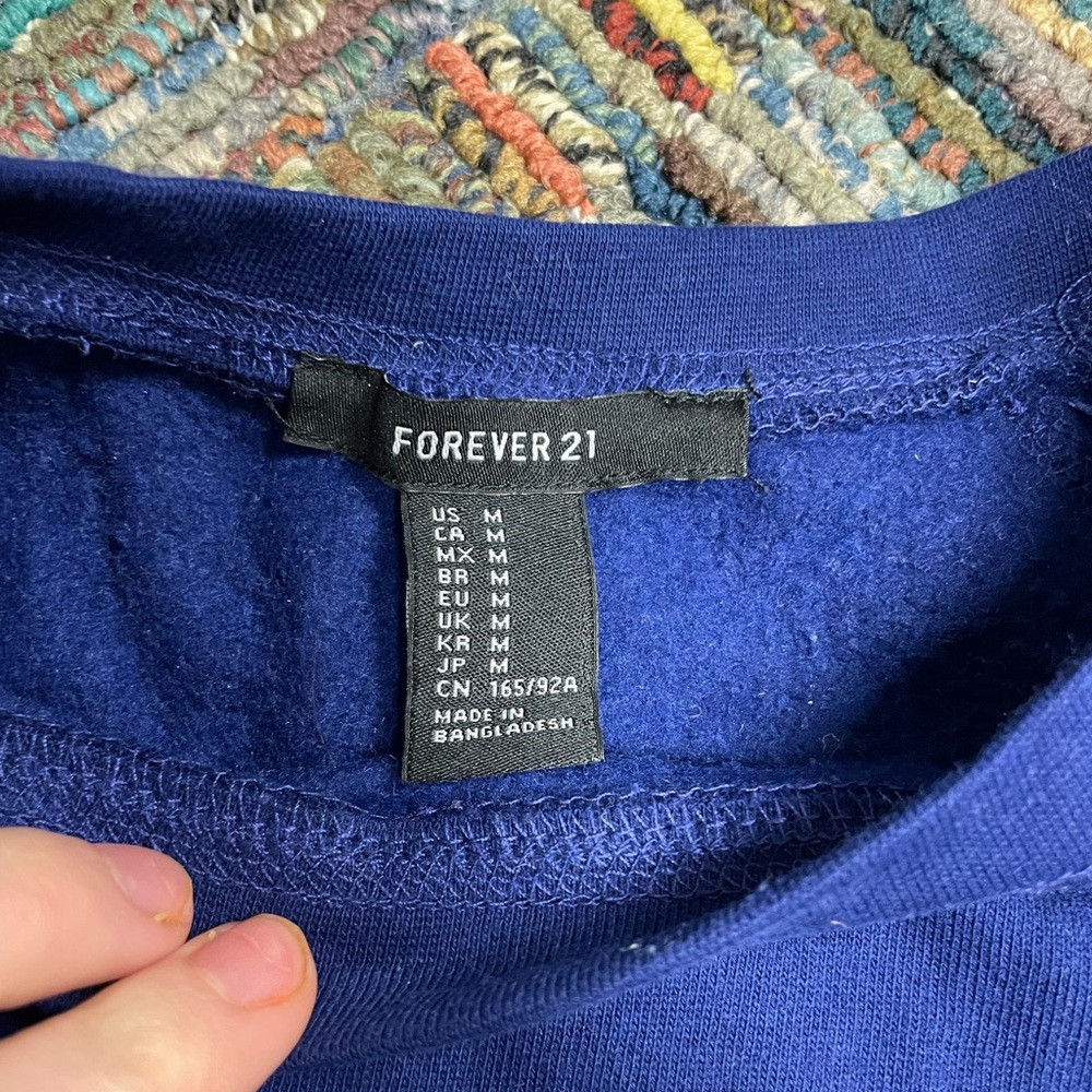 Royal blue cropped sweatshirt - Picture 2 of 2